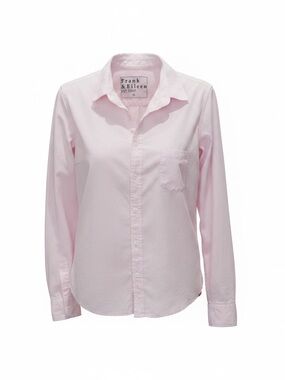 Frank & Eileen Barry Button Up Shirt Sz M Pale Pink 100% Cotton Lightweight